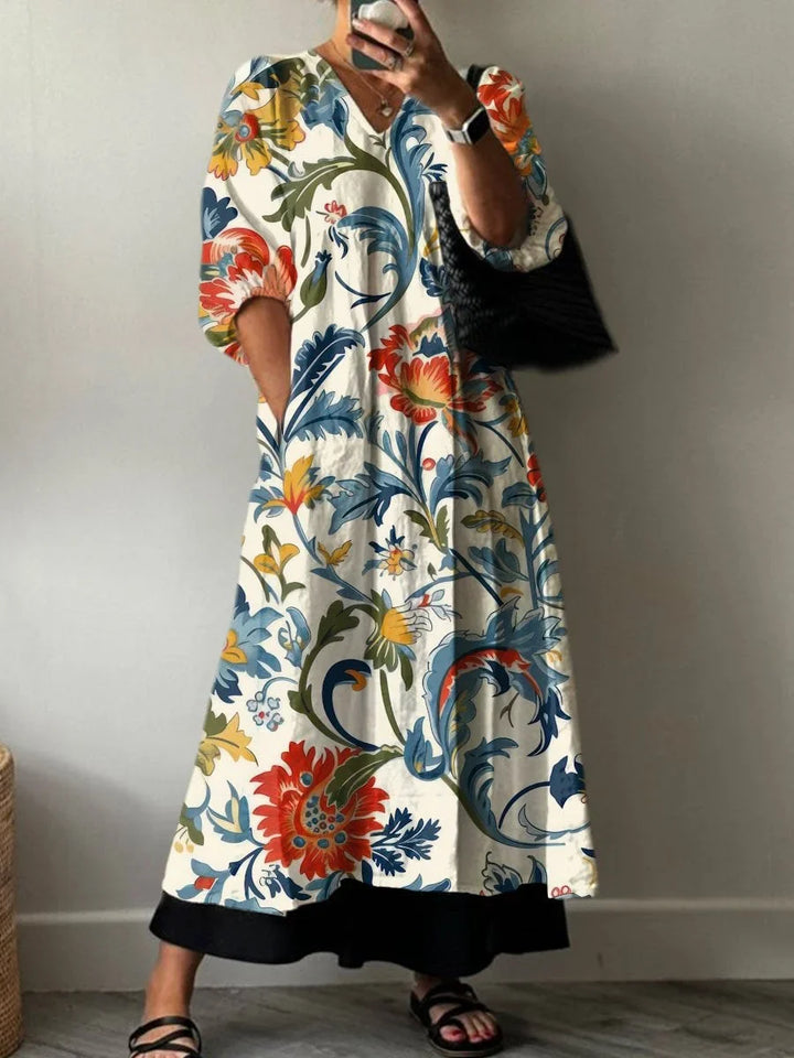 Elara | Artistic Flow Maxi Robe