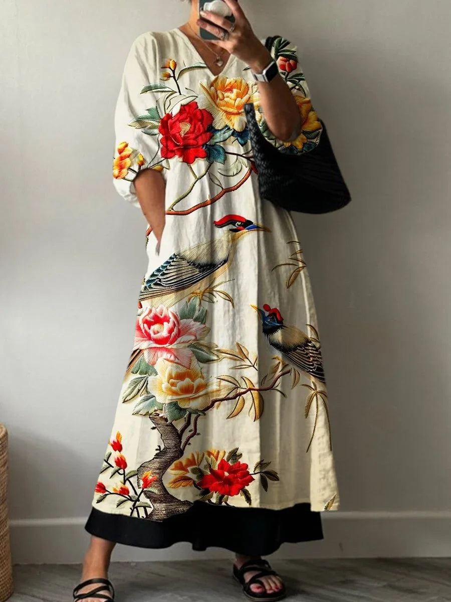 Elara | Artistic Flow Maxi Robe
