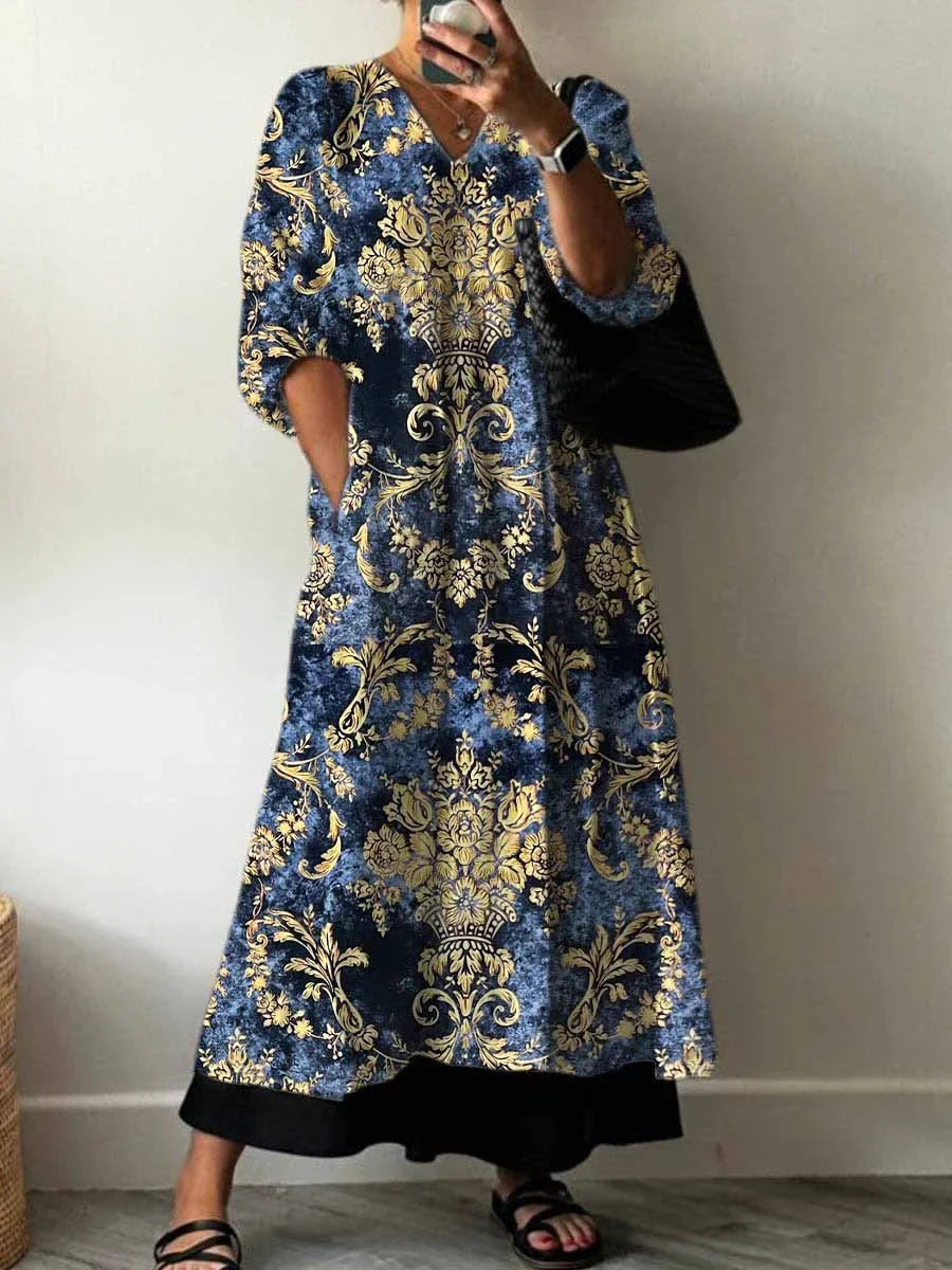Elara | Artistic Flow Maxi Robe