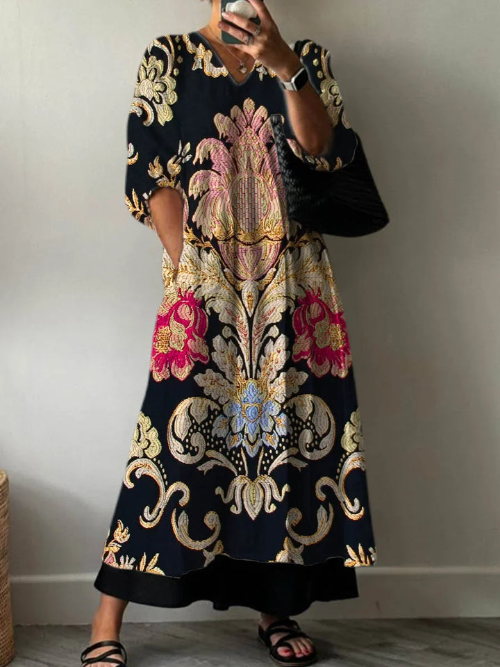 Elara | Artistic Flow Maxi Robe