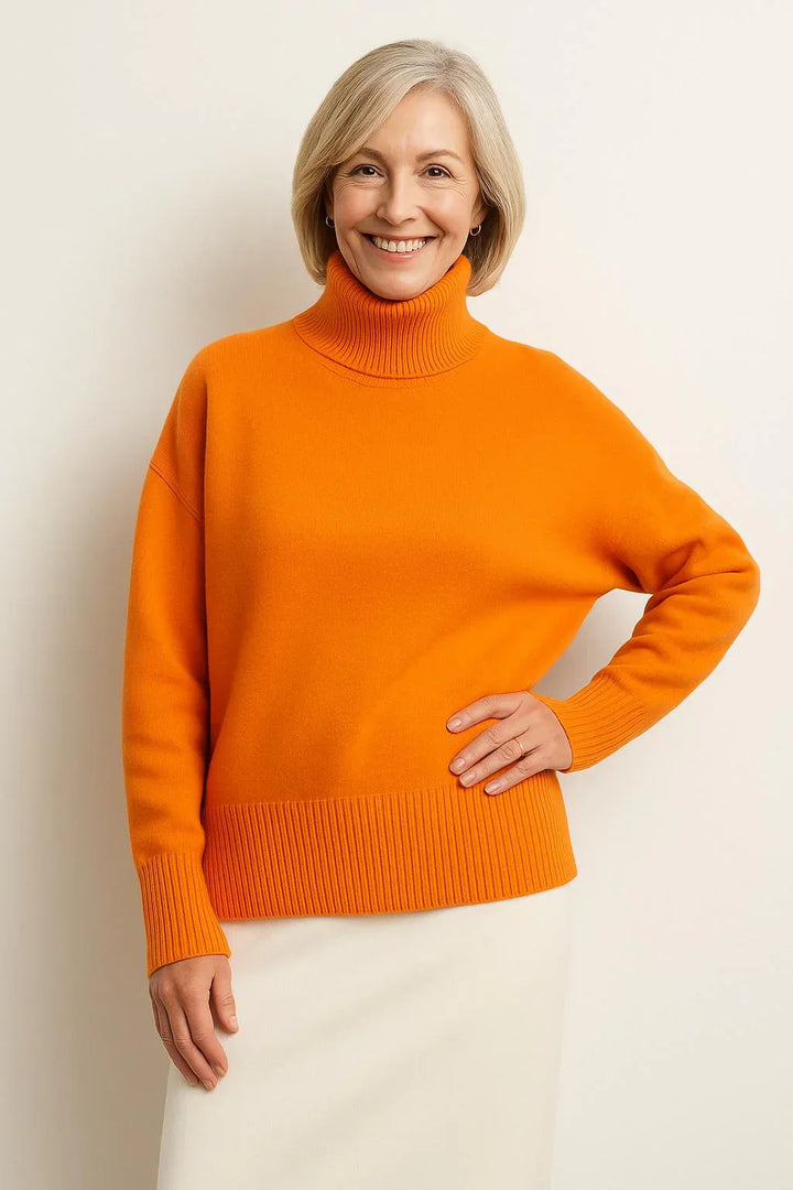 Cittra – Pull Oversize à Col Roulé en Côtes