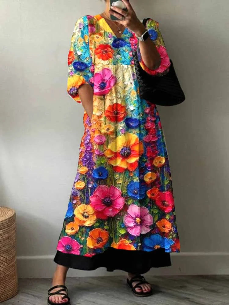Elara | Artistic Flow Maxi Robe