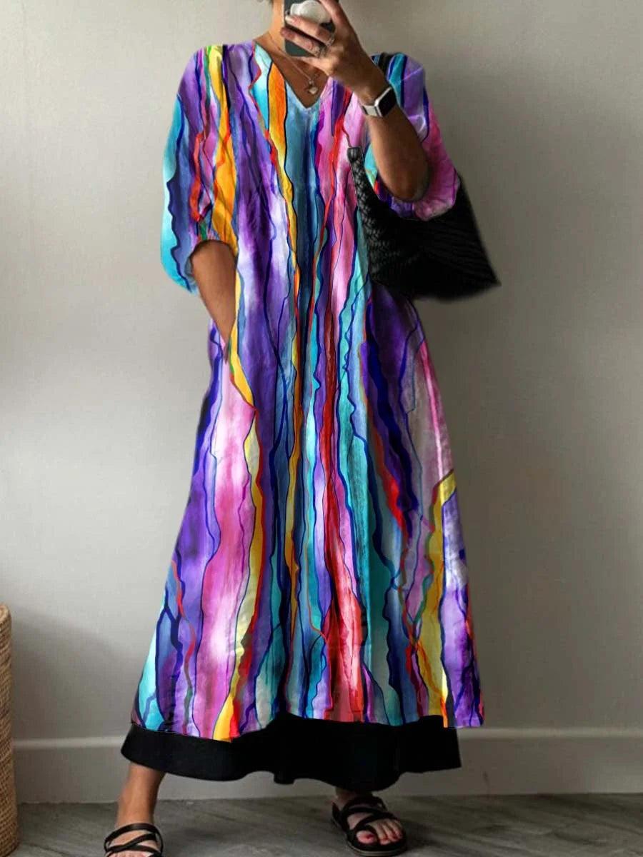 Elara | Artistic Flow Maxi Robe
