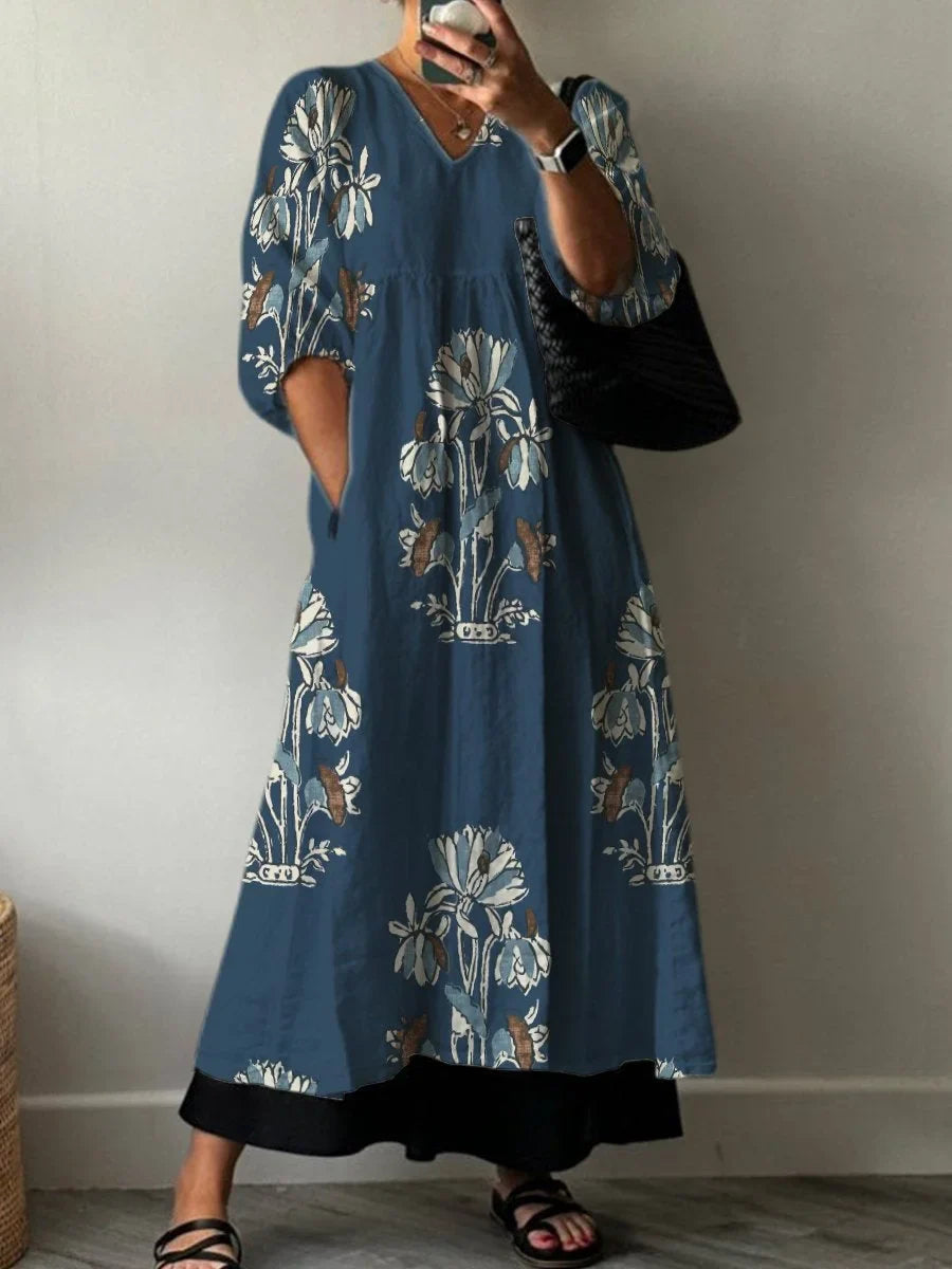 Elara | Artistic Flow Maxi Robe