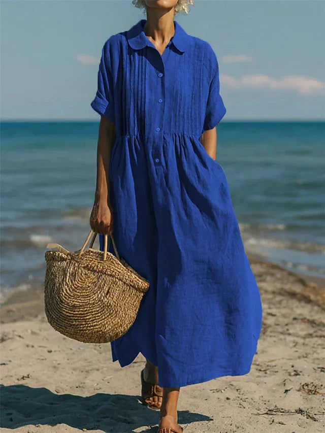 Alice | Robe Chemise en Coton à Boutons