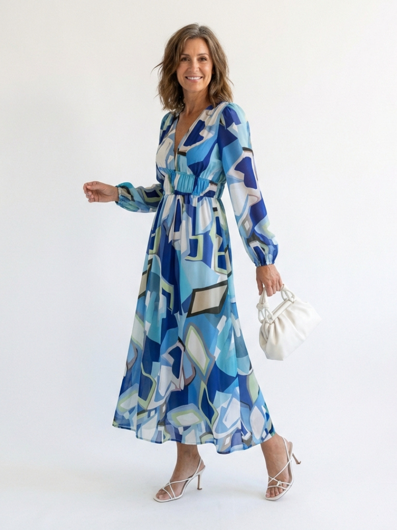 Althea | Maxi Floral Robe à Manches Longues