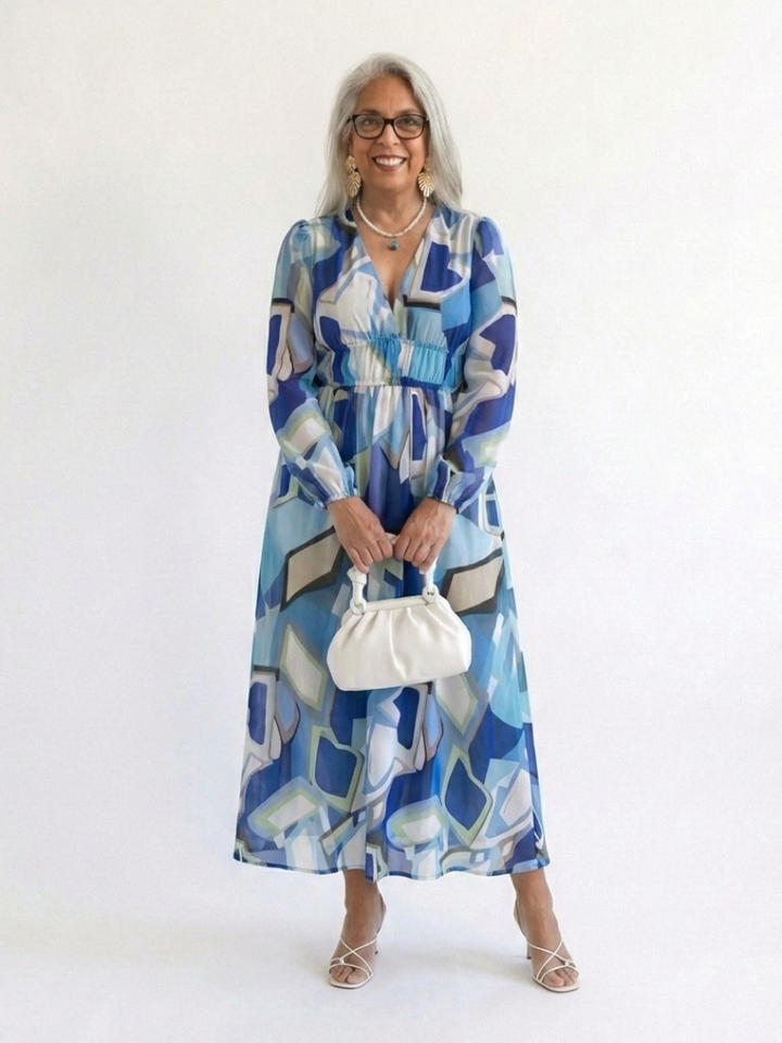 Althea | Maxi Floral Robe à Manches Longues