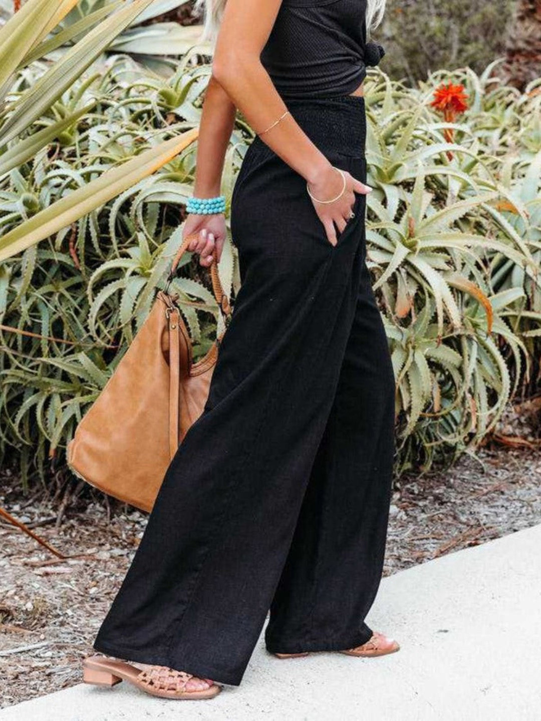Thaloria – Pantalon large en lin