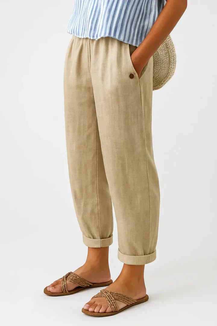Pantalon Ariane™ en lin-coton, style intemporel