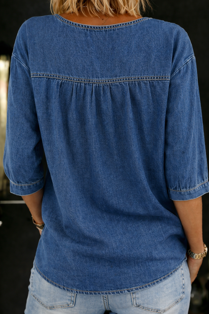 Wenni | Ample Vintage Denim Blouse