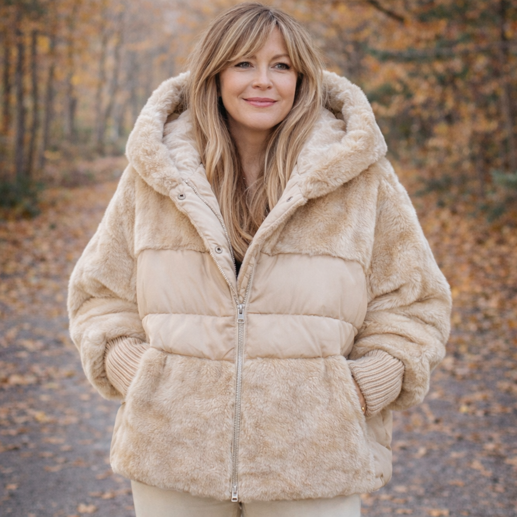 Veste Puffer Oversized à Capuche en Patchwork