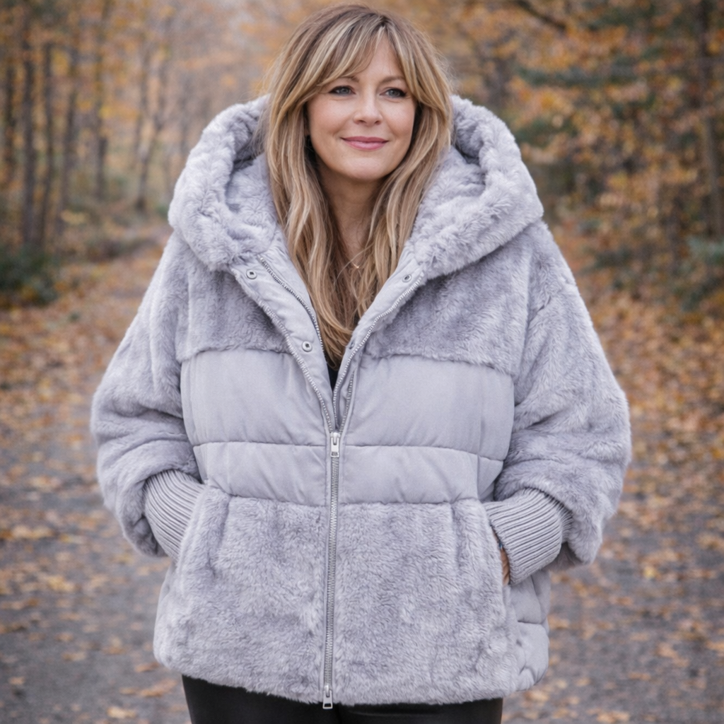 Veste Puffer Oversized à Capuche en Patchwork