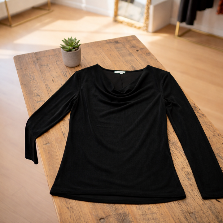 Margaret - Haut en Velours Luxueux à Col Drape