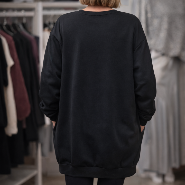 Francine - Sweat-shirt Femme Cœur Imprimé Manches Longues