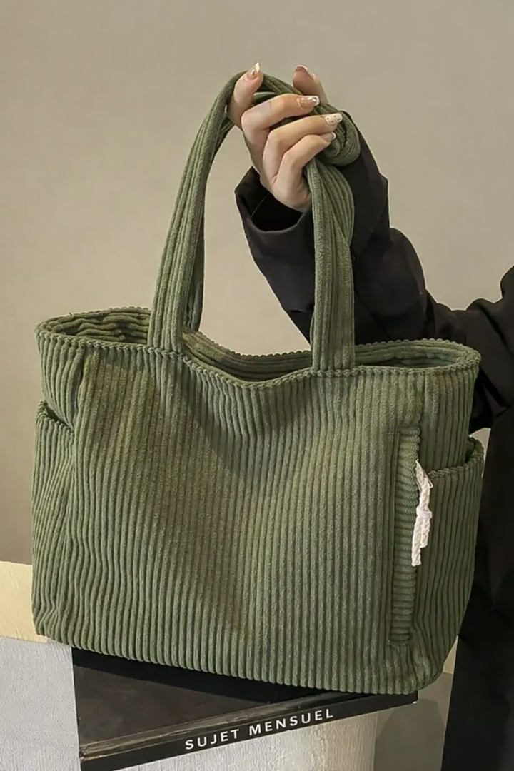 Tilda – Sac fourre-tout côtelé avec détail en corde