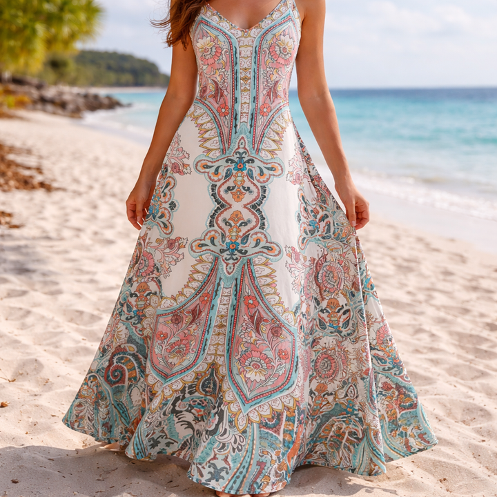 GEORGINA | ROBE SANS MANCHES À IMPRIMÉ FLORAL BOHO