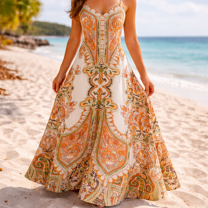 GEORGINA | ROBE SANS MANCHES À IMPRIMÉ FLORAL BOHO