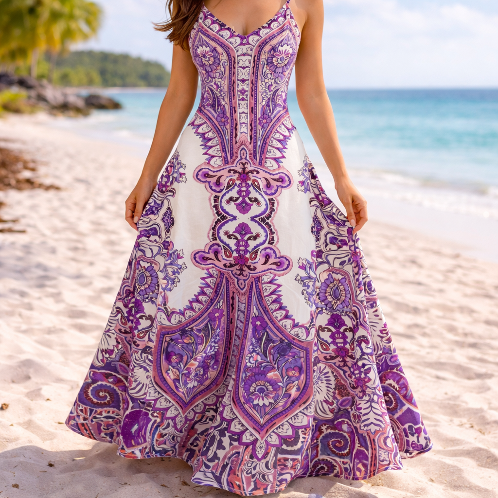 GEORGINA | ROBE SANS MANCHES À IMPRIMÉ FLORAL BOHO