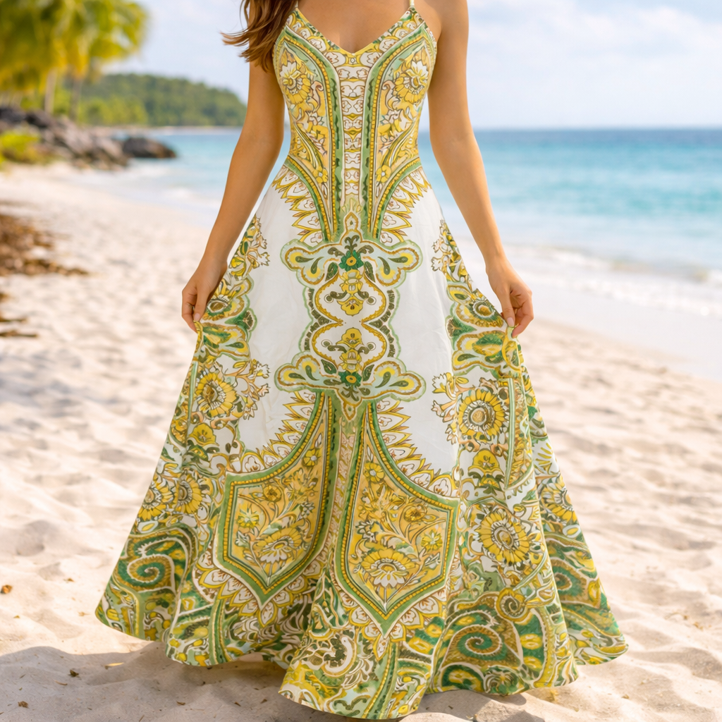 GEORGINA | ROBE SANS MANCHES À IMPRIMÉ FLORAL BOHO