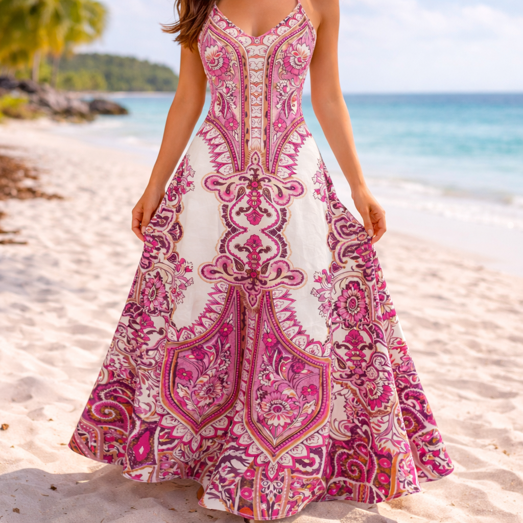 GEORGINA | ROBE SANS MANCHES À IMPRIMÉ FLORAL BOHO