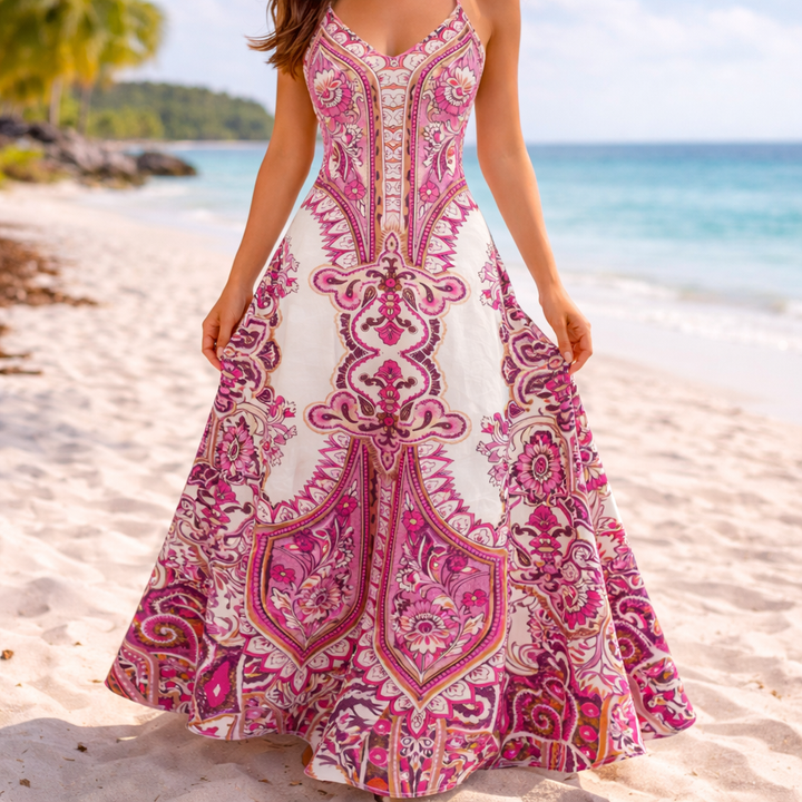GEORGINA | ROBE SANS MANCHES À IMPRIMÉ FLORAL BOHO