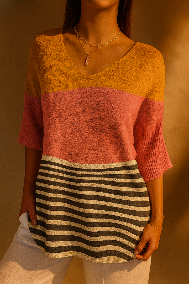 Pull décontracté en tricot à motif abstrait pour femmess