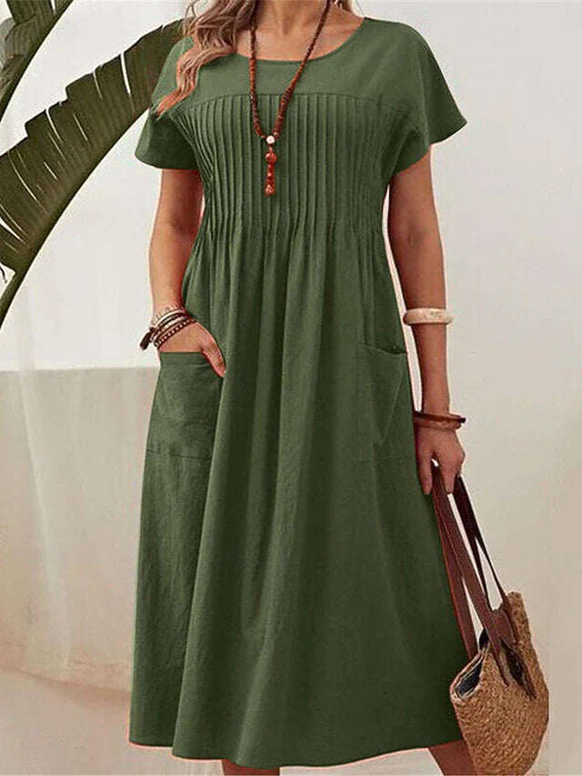 Dorien | Plissé Midi Dress