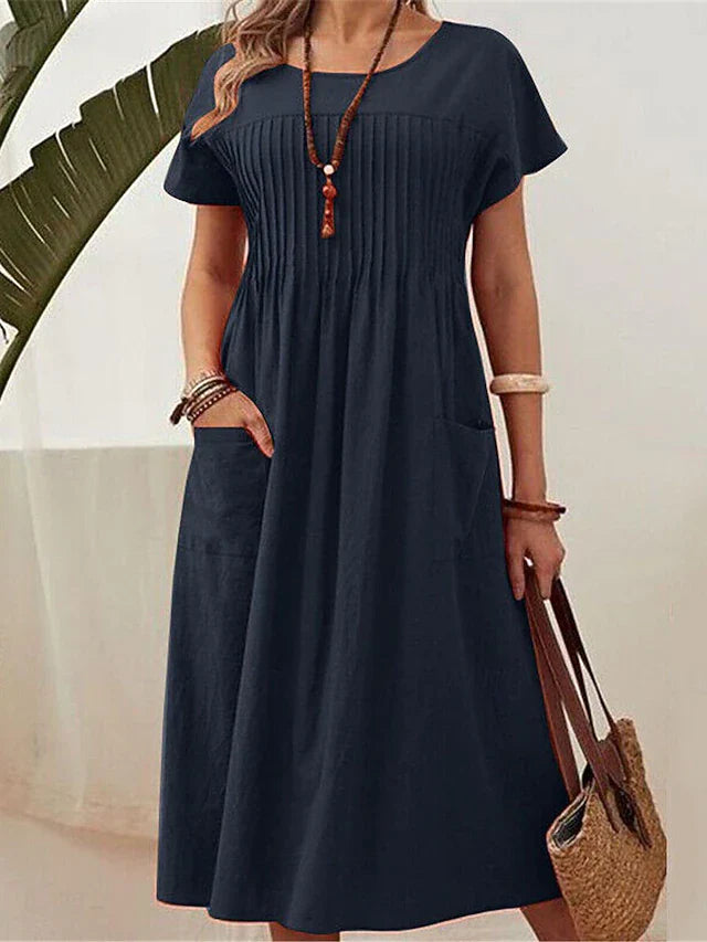 Dorien | Plissé Midi Dress