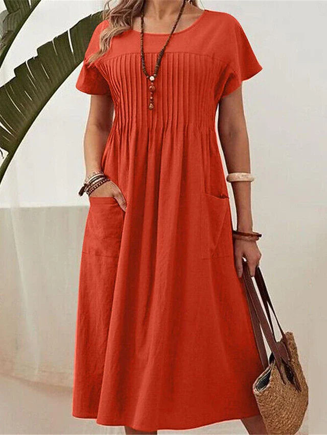 Dorien | Plissé Midi Dress