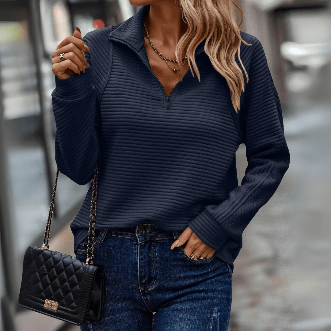 Jenica | Pull Chic à Col Zippé Demii