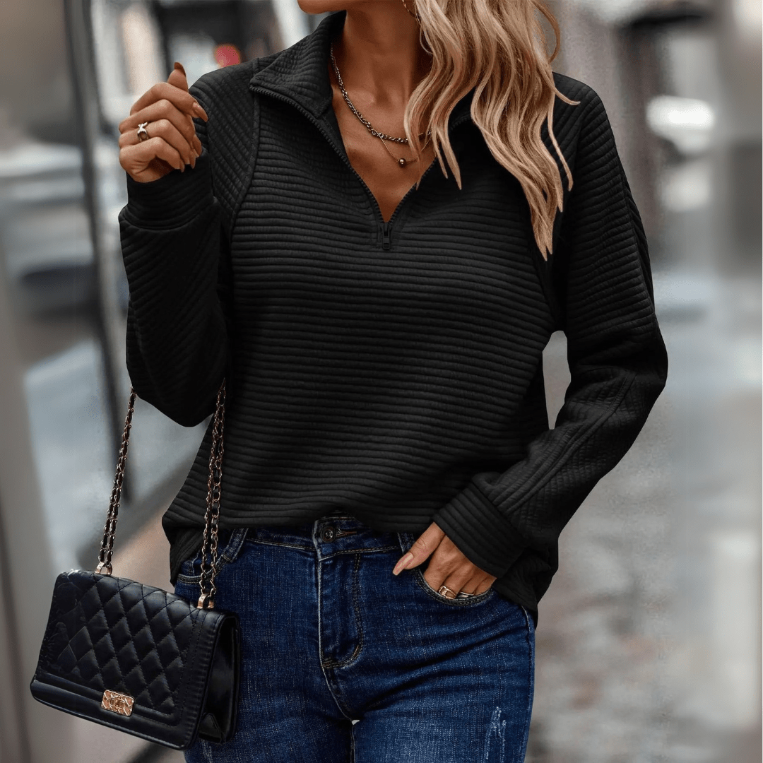 Jenica | Pull Chic à Col Zippé Demii