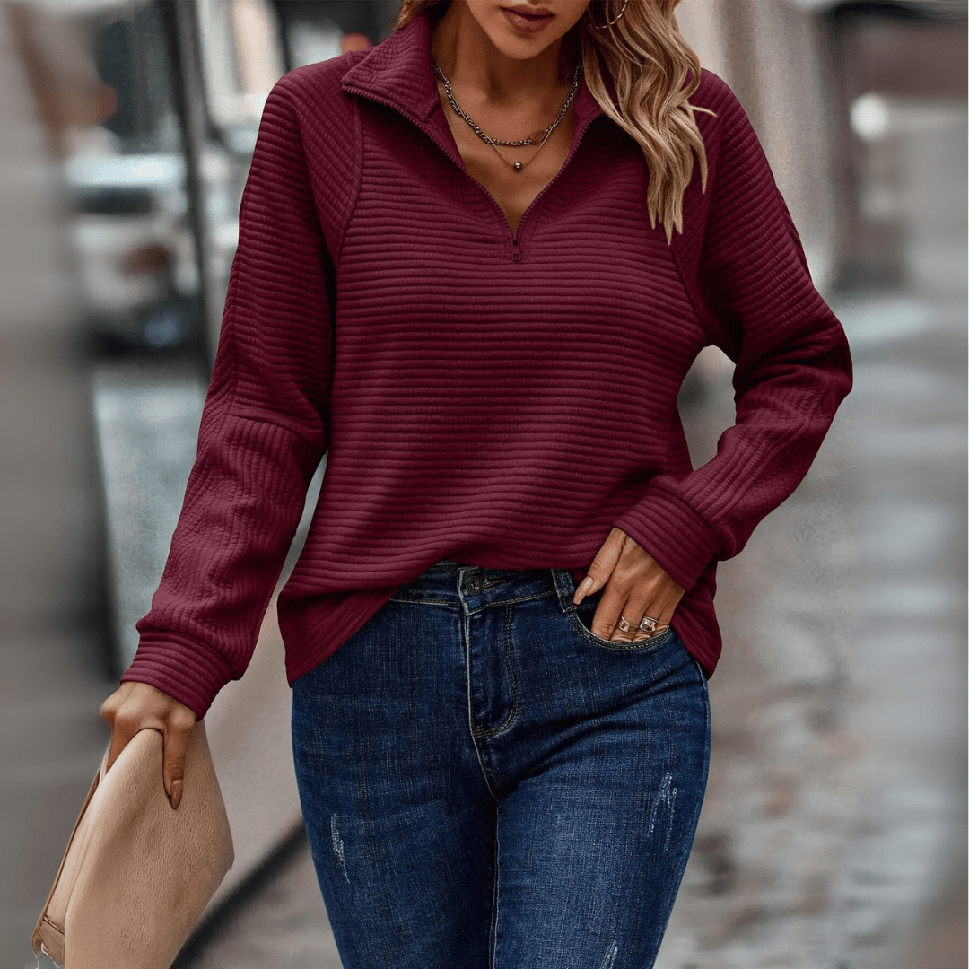 Jenica | Pull Chic à Col Zippé Demii