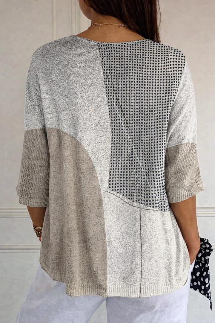 Pull décontracté en maille avec motif géométrique abstrait pour femmesss