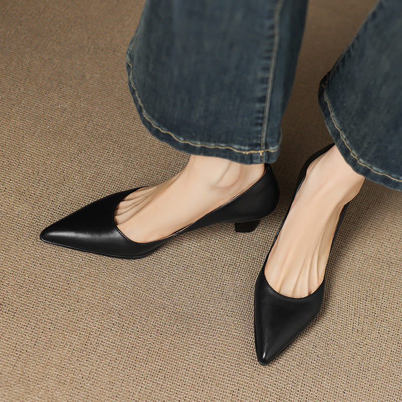 Talons Kitten en Cuir Calenne