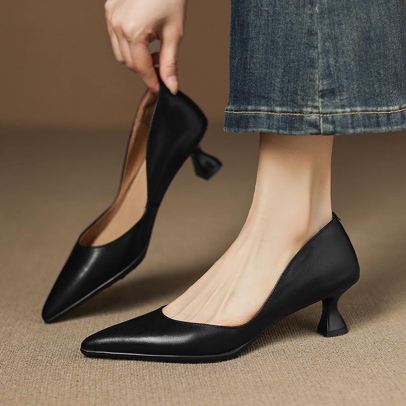 Talons Kitten en Cuir Calenne