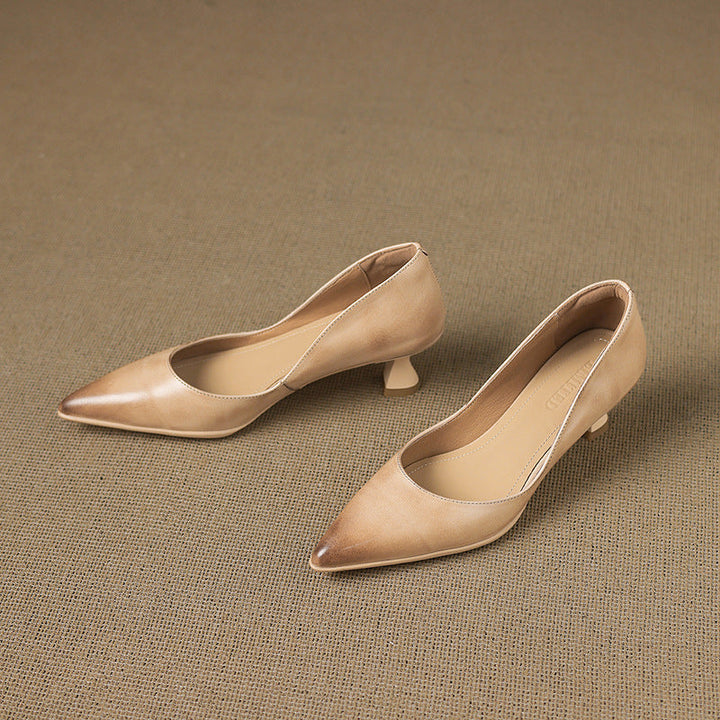 Talons Kitten en Cuir Calenne