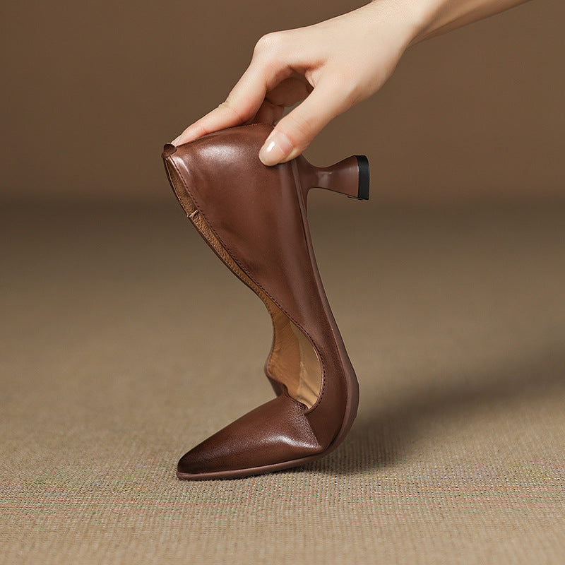 Talons Kitten en Cuir Calenne