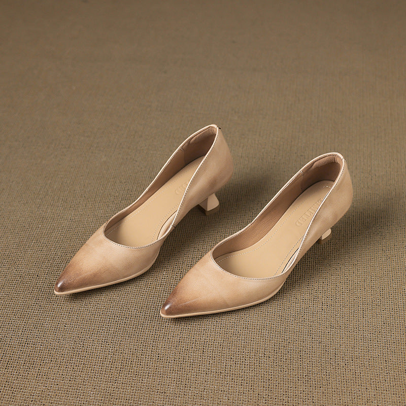 Talons Kitten en Cuir Calenne