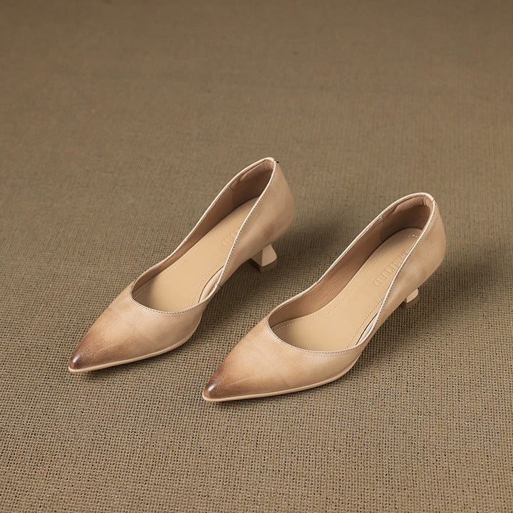 Talons Kitten en Cuir Calenne