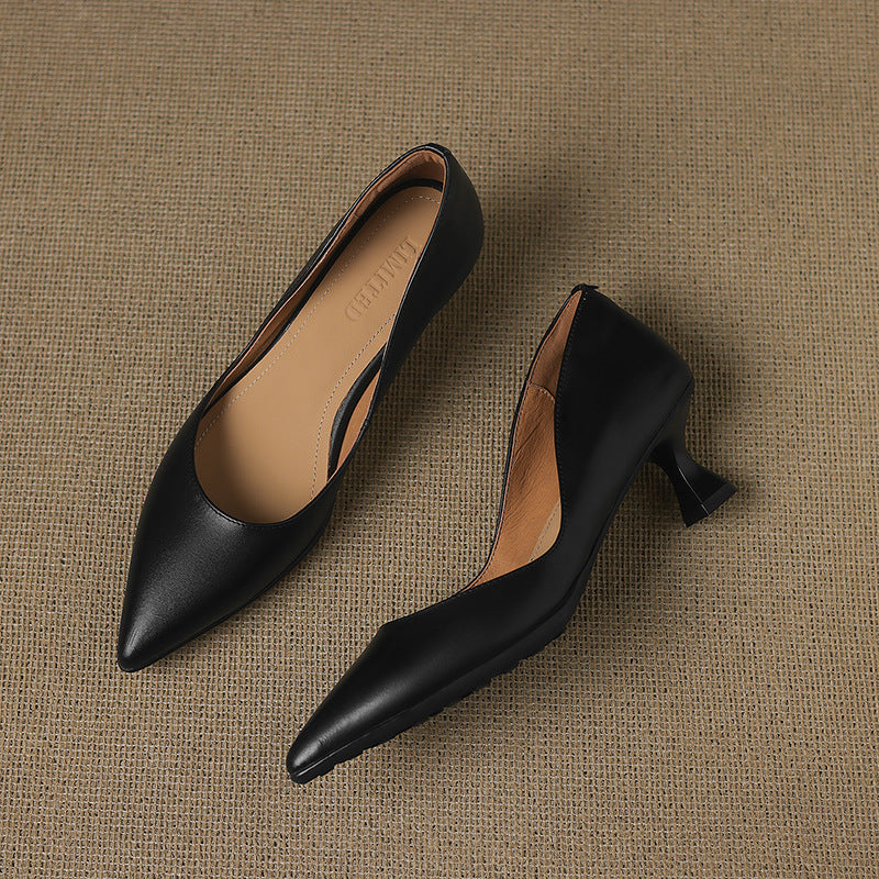 Talons Kitten en Cuir Calenne