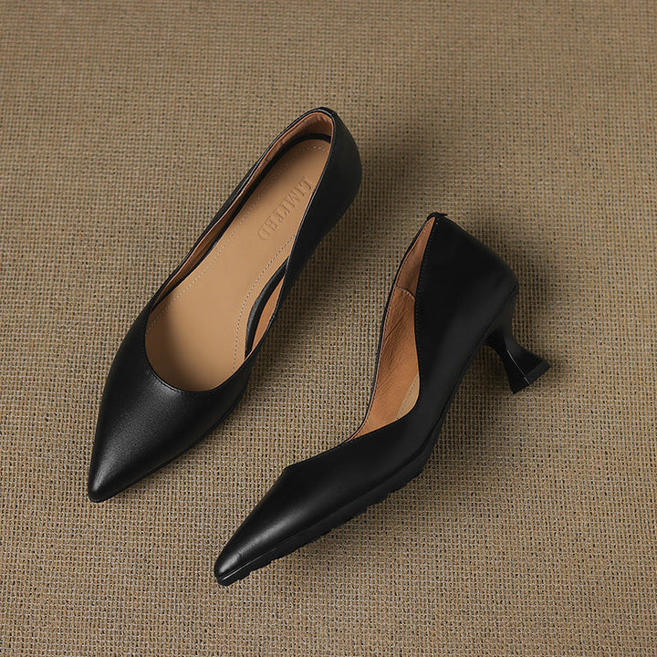 Talons Kitten en Cuir Calenne