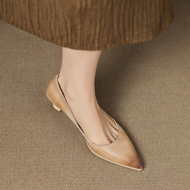 Talons Kitten en Cuir Calenne