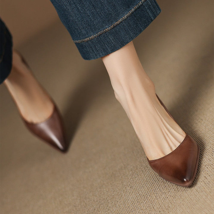 Talons Kitten en Cuir Calenne