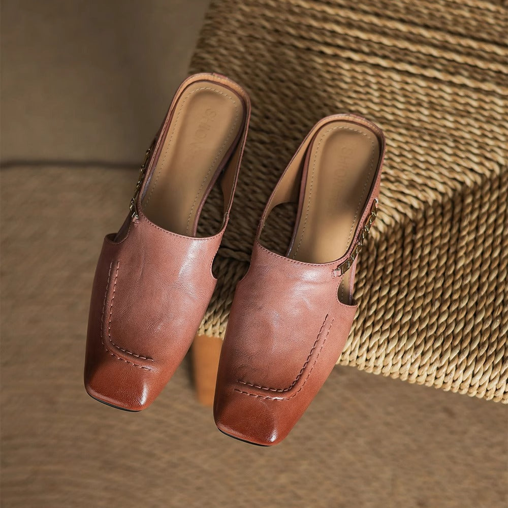 Mules en cuir Avella