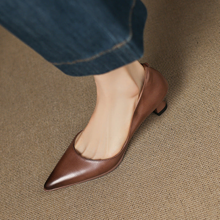 Talons Kitten en Cuir Calenne