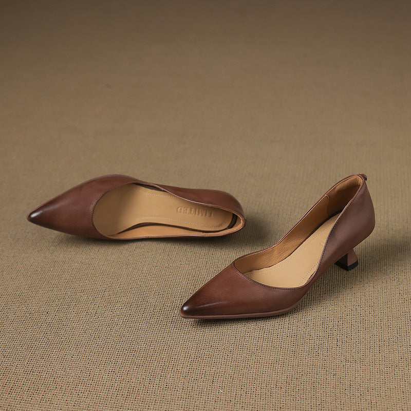 Talons Kitten en Cuir Calenne