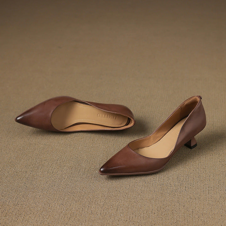 Talons Kitten en Cuir Calenne