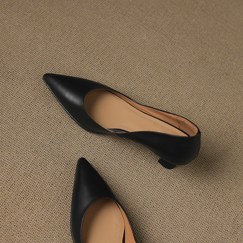 Talons Kitten en Cuir Calenne