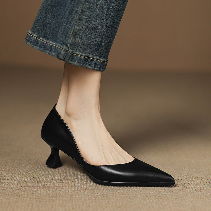 Talons Kitten en Cuir Calenne