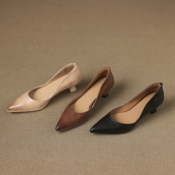 Talons Kitten en Cuir Calenne